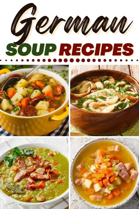 These German soup recipes are as authentic as it gets! Enjoy a true taste of Germany with beer soup, potato soup, bread soup, and more delicious bowls! Homemade Soup Ideas, German Soup Recipes, German Cuisine Recipes, German Soup, Delicious Bowls, Beer Soup, Soup Bread, Soup Potato, German Food Authentic