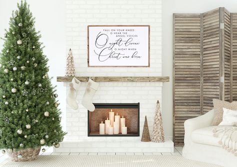 Excited to share the latest addition to my #etsy shop: Fall On Your Knees Hand Painted Wood Sign, O Holy Night Christmas Sign, Christmas Farmhouse Sign, Trendy Christmas sign https://etsy.me/3USHN7k #bedroom #horizontal #winter #phrasesaying #wood #countryfarmhouse #ch Long Wall Decor, Fall On Your Knees, Holiday Canvas, Cozy Christmas Decor, Making Spirits Bright, Holiday Wall Decor, Holiday Wrap, Farmhouse Holiday, Hand Painted Wood Sign