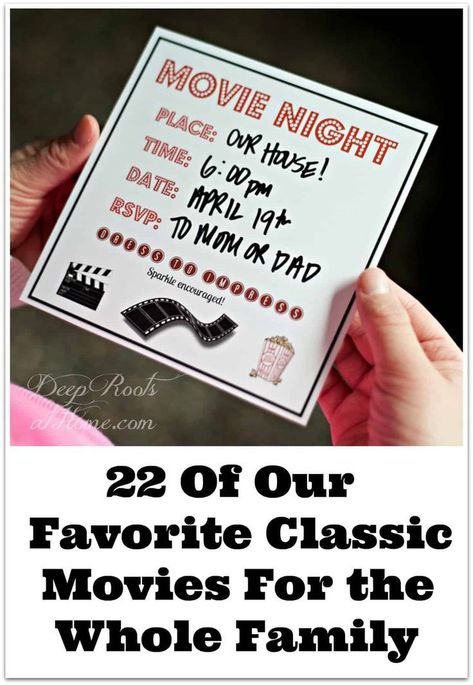 22 Of Our Favorite Classic Movies For the Whole Family. We love them all! #home #family #vintage #movies #entertainment #kids #favorite #reviews #movienight #parenting #kidsactivities #familygoals #relationships #parentingtips #together #happy #momlife #daddy #wholesome #relationshipgoals #courage #character Movie Invitation, Christian Homemaking, Ideal Beauty, Deep Roots, Family Movie, Daughters Of The King, Christian Parenting, Family Movies, Character Building