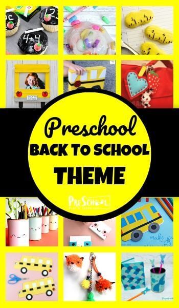 Back to School Theme Preschool - So many fun,fun creative ideas for the first day of school including crafts, math, literacy, kids activities and more for preschoolers #backtoschool #preschool #preschoolers Preschool School Theme Craft, Back To School Theme Art For Preschool, Back To School Activities For Preschoolers First Day, Preschool Crafts First Day Of School, Back To School Art And Craft For Preschoolers, Back To School Language Activities Preschool, Preschool Back To School Art Projects, Start Of Preschool Activities, Beginning Of The Year Activities For Preschool