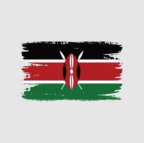 Flag of Kenya with brush style Kenya Flag Art, Kenyan Flag, Happy Mothers Day Pictures, Kenya Flag, Thailand Flag, Mothers Day Pictures, Flag Tattoo, Photo Wall Gallery, Flag Icon