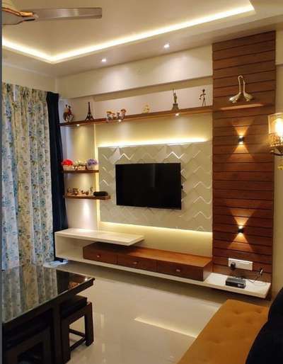 Furniture, Lighting, Living Designs by Interior Designer Interior Indori, Indore | Kolo Tv Wall Design Luxury Tvs, Tv Wall Design Luxury, Tv Cabinet Wall Design, Living Room Tv Cabinet Designs, Tv Cupboard Design, Plateau Tv, Modern Tv Unit Designs, Tv Unit Design Modern, Wall Unit Designs