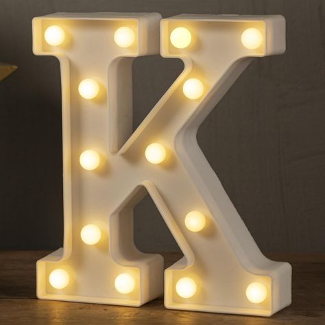 Amazon.com: HXWEIYE Light Up Letters LED Marquee Letters Lights Sign 26 Alphabet and 10 Number Big Lights Letter for Party Birthday Bar Battery Powered Christmas Decor Letter Lights (Warm White K) : Home & Kitchen Initial Letter Decor, Letter Lights, Alphabet Lighting, Lighted Marquee Letters, Light Words, 10 Number, Birthday Bar, Christmas Lamp, Battery Powered Light