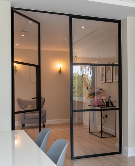 Happy New Year from all of us at HBD Systems!⁠ ⁠ We are back in our showroom today and can't wait to help you with your glazing in 2024.⁠ ⁠ Sharing these internal aluminium doors from a recent project. We love the industrial look that the windows give, plus they allow the light to flow from the kitchen into the hallyway!⁠ ⁠ Get in touch if you have a project this year and would like to chat about any of our products. Black Frame Door, Timber Front Door, Sliding Doors Internal, Inspiring Homes, Internal Glass Doors, Internal Sliding Doors, Pivot Doors, Aluminium Doors, Casement Windows