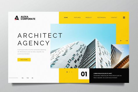 Architect Agency Header PSD and AI Web Header, Feminine Website Design, We Are Different, Powerpoint Tutorial, Page Layout Design, Header Design, Portfolio Website Design, Website Header, Presentation Design Template