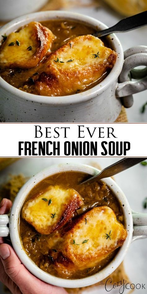 . Best French Onion Soup, The Cozy Cook, Cozy Cook, French Soup, French Onion Soup Recipe, Onion Soup Recipes, Quick And Easy Soup, Best Soup Recipes, French Onion Soup