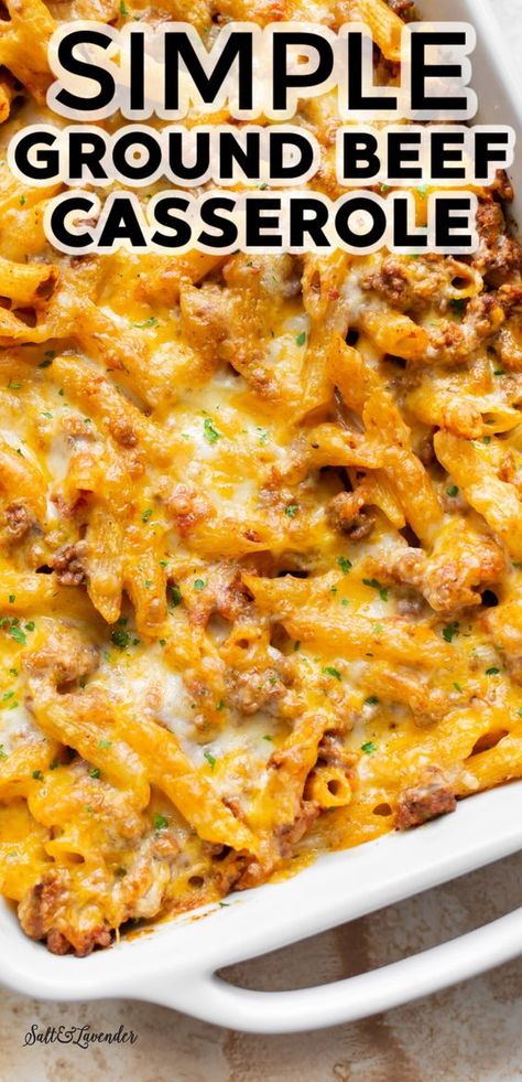 Easy Hotdish Recipes Ground Beef, Pasta And Beef Casserole, Easy Beef Supper Ideas, Easy Cheesy Hamburger Casserole, Simple Ground Beef Casseroles, Ground Meat Casserole Easy Dinners, Hamburger And Pasta Recipes Easy Dinners, Cheap Easy Casserole Dinners, Zippy Beef Casserole