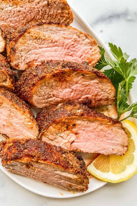 This delicious roast pork tenderloin recipe with a dry rub is easy to make and tastes great! Best Pork Tenderloin, Pork Tenderloin Rub, Oven Roasted Pork Tenderloin, Best Pork Tenderloin Recipe, Oven Roasted Pork, Roast Pork Tenderloin, Roasted Pork Tenderloin Recipes, Pork Tenderloin Oven, Easy Pork Tenderloin