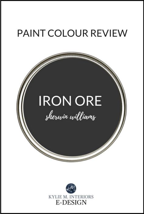 Sherwin Williams Iron Ore: learn all about this POPULAR black paint colour with Online Paint Colour Consultant, Kylie M Interiors Edesign. Find out if Iron Ore is the best colour for your door, cabinets, exterior, walls or OTHER. #sherwinwilliams #black #frontdoor #paintedfrontdoor #blackdoor #kylieminteriors #kyliemedesign #colourconsultant #diy #interiordesign #design #bestpaintcolours #paintreview #colourreview #paintedcabinets #updateideas Dark Gray Paint Colors, Dark Greige, Portland Apartment, Taupe Paint Colors, Kylie M Interiors, Urbane Bronze, Cream Paint Colors, Light Grey Paint Colors, Kitchen 2021