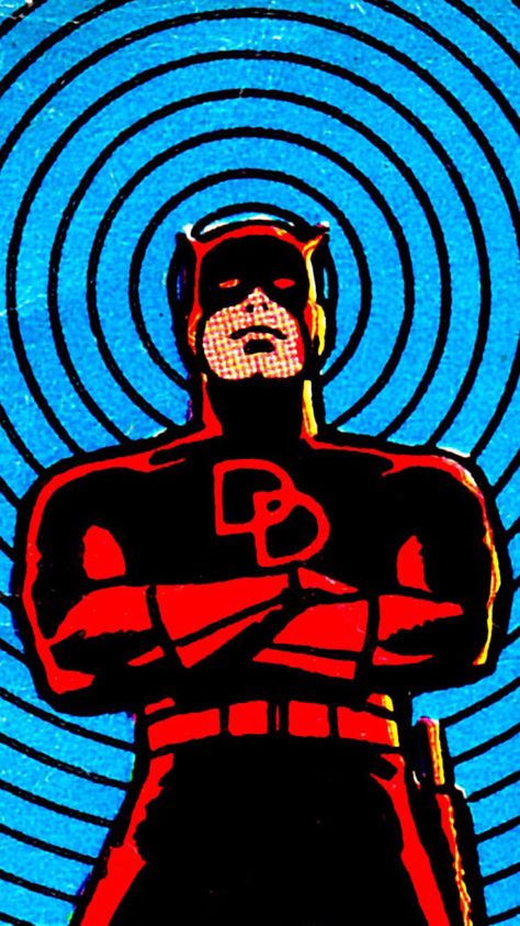 Daredevil Wallpaper, The Man Without Fear, Retro Comic Art, Daredevil Art, Daredevil Comic, Whatsapp Wallpapers Hd, Marvel Daredevil, Pop Art Comic, Marvel Comics Wallpaper