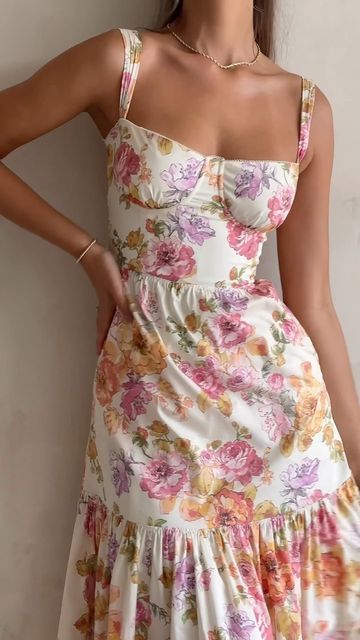 Flowers House, Prom 2023, Floral Bridesmaid Dresses, House Of Cb Dresses, Floral Bridesmaid, Midi Sundress, House Of Cb, House Dress, Market Place