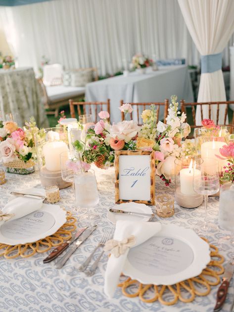 Summer Wedding Indoor Receptions, Dreamy Summer Wedding, China Wedding Table Setting, Pastel Wedding Tablescape, Timeless Summer Wedding, Colorful Table Setting Wedding, 70s Spring Wedding, English Garden Party Wedding, Pastel Orange Wedding