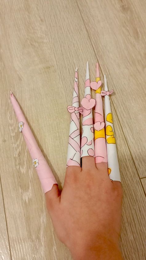 Paper Nail Designs, Paper Nails Ideas, Paper Nails Diy, Origami Nails, Paper Nails Design, Nails Original, Paper Nails, Food Paper, Crafts To Do When Your Bored