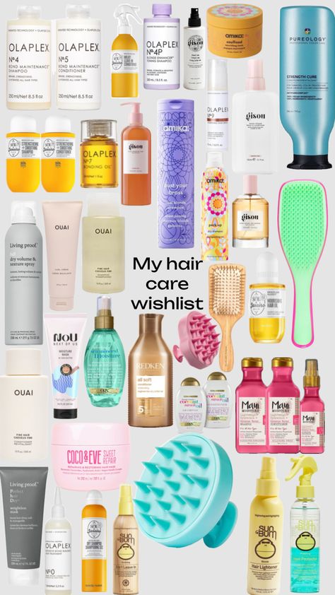 Hair care wishlist Aesthetic Surgeon, Healthy Hair Routine, Best Hair Care Products, Shower Skin Care, Perfect Skin Care Routine, Hair Essentials, Pretty Skin Care, Hair Maintenance, Body Skin Care Routine