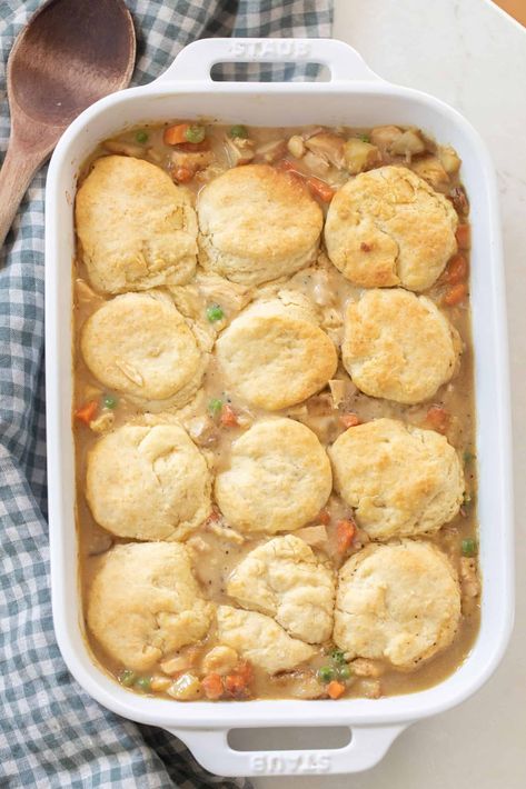 Best Chicken Pot Pie Recipe With Sourdough Biscuits Sourdough Biscuits, Creamy Chicken Pot Pie, Farmhouse On Boone, Best Chicken Pot Pie, Pot Pie Casserole, Chicken Pot Pie Filling, Chicken Pot Pies, Cheese Burger Soup Recipes, Chicken Pot Pie Casserole