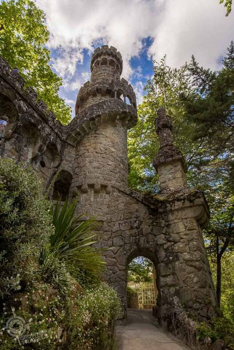 Regaleira Tower at Quinta da Regaleira, Sintra for a view of all the surrounding palaces in Sintra. Initiation Well Portugal, Regaleira Sintra, Quinta Da Regaleira, Castle Aesthetic, Castle Tower, Sintra Portugal, Castle Ruins, Chateau France, Fantasy Castle