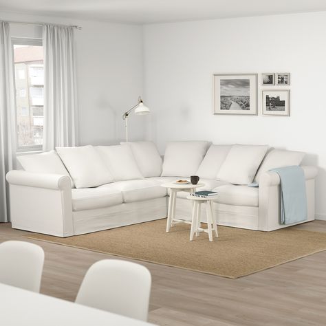 Härlanda Sectional, White Sectional Sofa, White Sectional, White Furniture Living Room, Living Room Images, Corner Sofas, Deep Seat Cushions, Condo Living, Modular Sectional Sofa