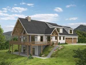 Plan 082H-0002 | The House Plan Shop Hillside Floor Plans, House With Basement Floor Plans, 3 Bedroom Cabin Floor Plans, Modern Farmhouse Lake House, Lake House Plans Open Floor, Peckham House, House Built Into Hill, In Hill House, Lake Cottage House Plans