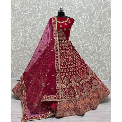 Bridal Lehenga Red Royal Heavy, Bridal Lehenga Red Royal, Maroon Bridal Lehenga, Pink Bridal Lehenga, Red Lehenga Choli, Bridesmaid Lehenga, Velvet Lehenga, Choli Dress, Anarkali Lehenga