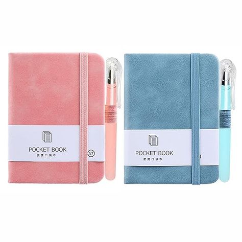 itechpanda 2 Pack Mini Notebooks with Pen Small Pocket Notebook A7 Hardcover Journal Notepad for Students Office Diary Subject Writing Supplies, Pink and Blue: 0615653944887: Amazon.com: Office Products Notebook Hardcover, Pocket Diary, Collage Journal, Mini Notepad, Travel Poster Design, Pocket Journal, Diary Notebook, Student Office, Mini Notebooks