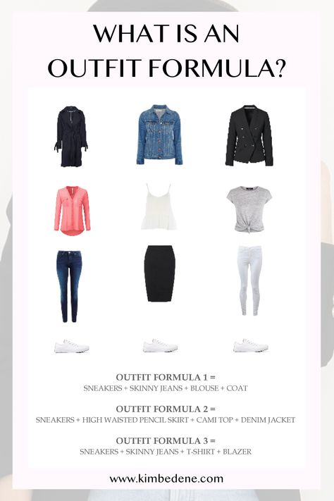 One Skirt Multiple Outfits, Spring Outfit Formulas, Fit Guide Denim, Outfit Formulas Alison Lumbatis, Easy Outfit Formulas, Outfit Formulas Women, Classy Yet Trendy, Cute Outfits With Jeans, Denim Jacket Outfit