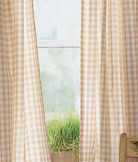 Cabin Check Rod Pocket Curtains. Rod Pocket Curtains Diy, Cottage Core Curtains, Vintage Curtains Living Room, Country House Curtains, Checked Curtains, Small Bathroom Window, Gingham Curtains, Country Style Curtains, Check Curtains