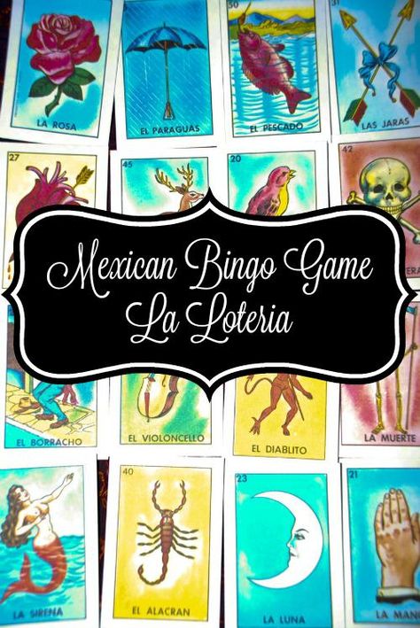 The Mexican bingo game, or loteria is played like bingo, except we use beans or chips or coins or stones as place markers on the game cards, and the name of each playing card is called out during the game. Place Markers, Mexican Bingo, Loteria Cards, Bingo Set, Taco Bar, Pinterest Party, Traditional Mexican, Bingo Games, Housewarming Party