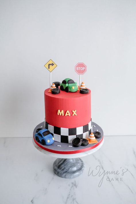 Red Race Car Cake, Racing Cakes For Boys, Race Car Birthday Cake Ideas, Racecar Birthday Cakes, Race Car Cakes For Boys, Race Car Theme Cake, Racing Birthday Cake, Two Fast Cake, Race Car Birthday Cake