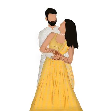 Haldi Illustration Couple, Ring Ceremony Illustration, Haldi Caricature Couple, Haldi Couple Illustration, Haldi Ceremony Illustration, Ring Ceremony Dress Indian, Haldi Caricature, Wedding Caricature Couple, Haldi Couple