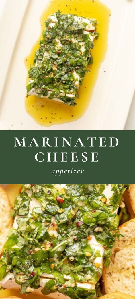 Easy Cream Cheese Appetizers, Marinated Cheese Appetizer, Cream Cheese Appetizer Recipes, Herb Cream Cheese, Marinated Cheese, Cheese Recipes Appetizers, Cream Cheese Appetizer, Goat Cheese Appetizer, Baked Goat Cheese