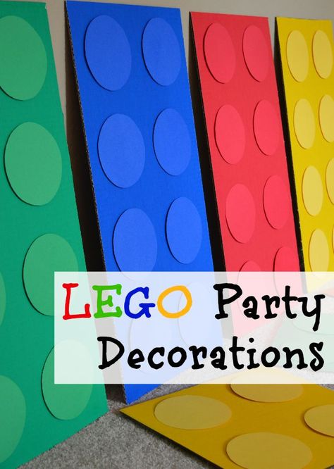 Today we are taking a look at the Lego party decorations we used for Carter's epic LEGO Movie birthday party last year! Lego Party Decorations Diy, Lego Classroom Theme, Lego Party Decorations, Lego Movie Birthday, Decoration Creche, Lego Themed Party, Lego Birthday Cake, Lego Decorations, Trendy Baby Shower Themes