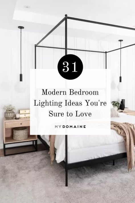 Pendant Lights Master Bed, Hanging Light Nightstand, Hanging Lights By Bed, Hanging Lamps Over Nightstands, Bedside Hanging Lights Modern, Bedside Pendant Lighting Ideas, Night Stand Pendant Light, Hanging Bedside Pendant Lights, Pendants In Bedroom