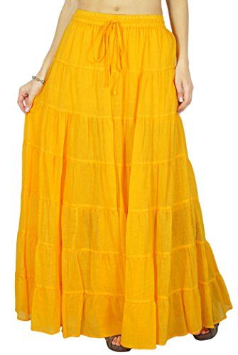 Phagun Skirt Long Maxi Skirt Beach Wear Cotton Summer Wear Clothing Yellow Pleated Skirt Outfit, Yellow Long Skirt, Pleated Midi Skirt Outfit, Yellow Pleated Skirt, Lime Green Skirt, Long Cotton Skirt, Floor Length Maxi Skirt, Skirt Beach, Lightweight Skirt