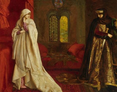 "Fair Rosamund And Eleanor" Frank Cadogan Cowper - Artwork on USEUM Nienor Niniel, Frank Cadogan Cowper, Raphaelite Art, Queen Eleanor, Pre Raphaelites, Eleanor Of Aquitaine, Pre Raphaelite Paintings, Pre Raphaelite Brotherhood, Pre Raphaelite Art