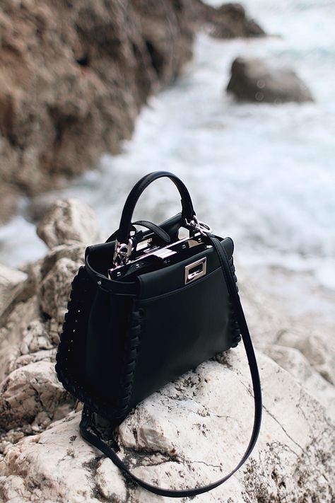 Black quilted bag