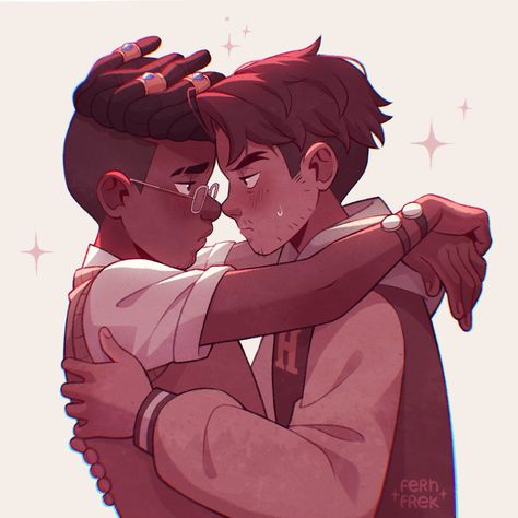 Hunter And Gus Fanart, Toh Gus X Matt Fanart, The Owl House Gus Fanart, Toh Gus Fanart, Mat X Gus, Gus Season 3, Gustholomule Fanart Kiss, Gus From The Owl House, Toh Gus X Matt