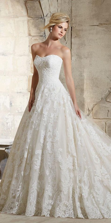 Mori Lee Wedding Dresses: Timeless And Elegant ★ #bridalgown #weddingdress Older Bride Dresses, Mori Lee Wedding Dress, Simple Elegant Wedding Dress, Best Designer Dresses, Ball Skirt, Pretty Wedding Dresses, Gown Bridal, Mori Lee, Wedding Dresses Strapless