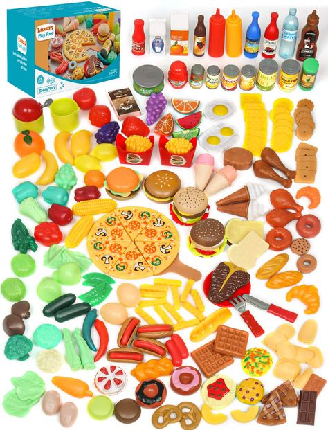 Kids Play Food, Play Kitchen Food, Accessoires Barbie, Play Kitchen Accessories, Play Food Set, Pretend Play Food, Kids Play Kitchen, Pretend Food, Toy Food