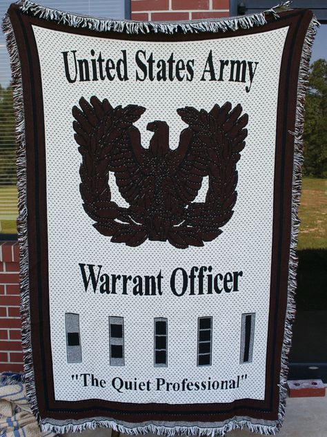 Army Warrant Officer afghan ($45) Army Promotion, Commissioning Ceremony, Promotion Ceremony, Manly Gifts, Promotion Celebration, Army Retirement, Army Wife Life, Promotion Ideas, Promotion Party