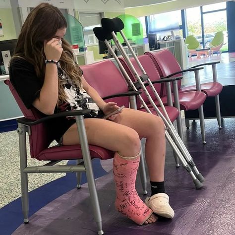 Natalie's check up did not go well. Waiting for further tests. But looks like her broken leg will stop her playing soccer permanently. Broken Leg Cast, Full Body Cast, Walking Cast, Long Leg Cast, Broken Foot, Leg Cast, Body Cast, Bwwm Couples, Gravity Falls Art