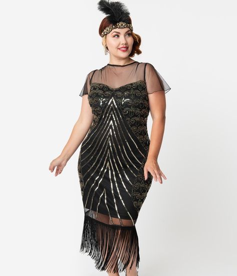 Plus Size Vintage Dresses | Retro Plus Size Dresses Gatsby Party Outfit Plus Size, Dress Patterns Plus Size, Great Gatsby Party Outfit, 1920s Dress Pattern, Plus Size Flapper, Plus Size 1920s, Party Outfit Plus Size, Plus Size Flapper Dress, Dresses 1920s Style