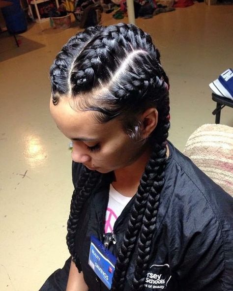 Big Cornrows Hairstyles, Big Cornrows, Inspired Hairstyles, Cornrows Styles, Feed In Braids Hairstyles, Goddess Braids Hairstyles, French Braid Hairstyles, Feed In Braid, Beautiful Braids