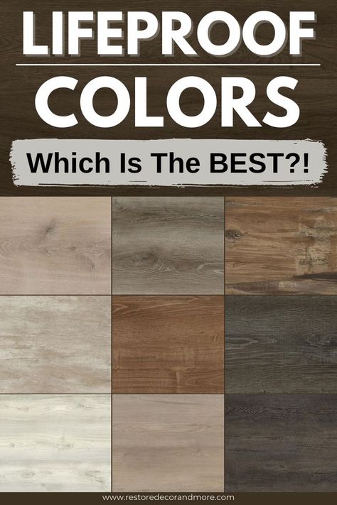 With so many lifeproof colors to choose from, it can be hard knowing which is the best one. This guide will help you make a decision on the best lifeproof flooring colors for your basement, living room & more. Our favorite lifeproof vinyl flooring colors including alexandria oak, easy oak, and hockley oak. Includes lifeproof vinyl flooring colors that are dark, grey, rustic & modern. Pics of all the lifeproof vinyl flooring popular colors included! Lifeproof Kitchen Flooring, Lifeproof Flooring In Bathroom, Dark Vinyl Plank Flooring Kitchen, Brooks Oak Lifeproof Flooring, Lifeproof Vinyl Plank Flooring Colors, Lifeproof Walton Oak Vinyl Flooring, Luxury Vinyl Plank Flooring Lifeproof, Nutmeg Hickory Flooring Lifeproof, Life Proof Fresh Oak Vinyl Flooring