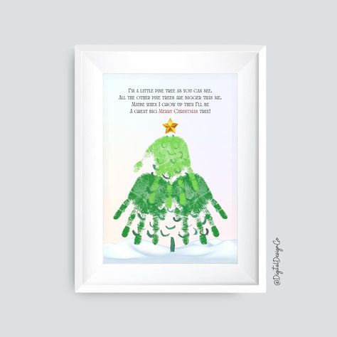 Christmas Tree Handprint Art, Poem, Merry Christmas, Tree Handprint Craft for Kids Baby Toddler, Memory Keepsake, DIY Card, Printable, Decor Tree Handprint Craft, Christmas Tree Poem, Christmas Tree Handprint, Tree Handprint, Hand Print Tree, Toddler Christmas Tree, Handprint Christmas Tree, Footprint Craft, Handprint Christmas