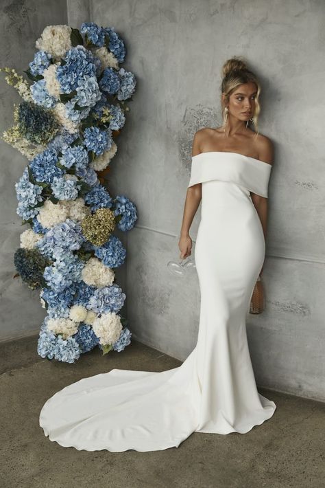 Grace Loves Lace's Fearless SS22 Collection | The Wedding Guys Mila Wedding Dress, Grace Loves Lace Mila Dress, Mila Grace Loves Lace, Grace Loves Lace Mila, Off The Shoulder Fitted Wedding Dress, Simple Elegant Wedding Dress Romantic, Off The Shoulder Wedding Dresses, Off The Shoulder Wedding Dress, Invisible String