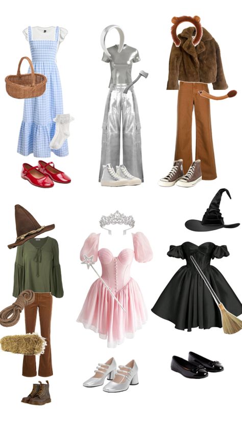 Age Day Spirit Week, Wizard Of Oz Themed Outfit, The Wizard Of Oz Characters, Group Of 6 Costume Ideas, Backyardagins Costumes, Snowwhite And The 7 Dwarfs Costumes, Wizard Of Oz Duo Costume, Wizard Of Ox Group Costume, Group Ideas For Halloween