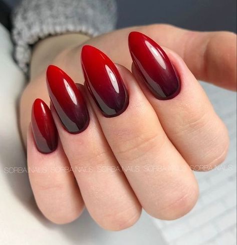 Ambre Nails, Ombre Gel Nails, Red Ombre Nails, Faded Nails, Ombre Nail Art, Ombre Nail Art Designs, Classy Nail Designs, Ombre Nail, Ombre Nail Designs