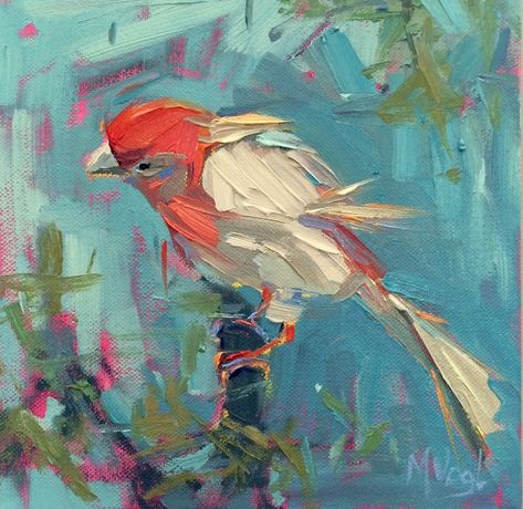 Painting : "Say What" (Original art by MARISSA VOGL) Bird Paintings On Canvas, Abstract Bird, Abstract Animal Art, Bird Paintings, Bird Photos, Magic Realism, Artist Website, Impasto Painting, Art Space