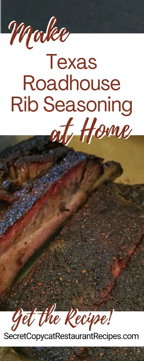 Texas Roadhouse Rib Rub Recipe, Rib Crib Copycat Recipes, Outback Seasoning Recipe, Kansas City Bbq Rub Recipe, Bald Buck Seasoning Copycat, Brisket Seasoning Recipes, Rib Seasoning Rubs, Texas Roadhouse Ribs Recipe, Texas Roadhouse Ribs