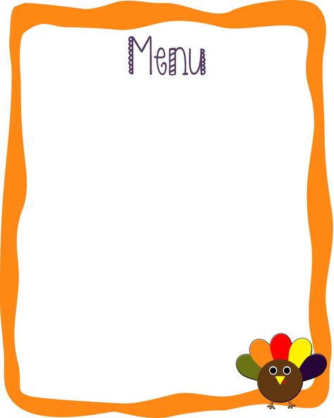 Thanksgiving Party Pack Turkey Template, Free Printable Menu, Thanksgiving Templates, Food Label Template, Weekly Menu Template, Menu Maker, Printable Menu Template, About Blank, Restaurant Menu Template